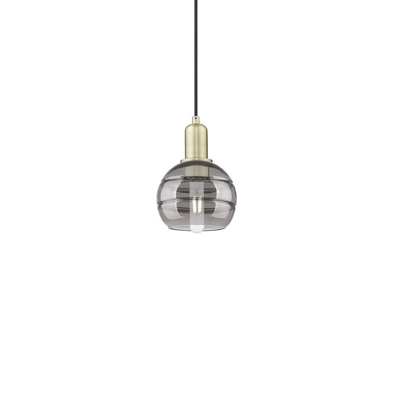 Innovations Lighting 716-1P-9-6 Rochester Pendant Rochester 6" Wide - Antique Brass / Light Smoke