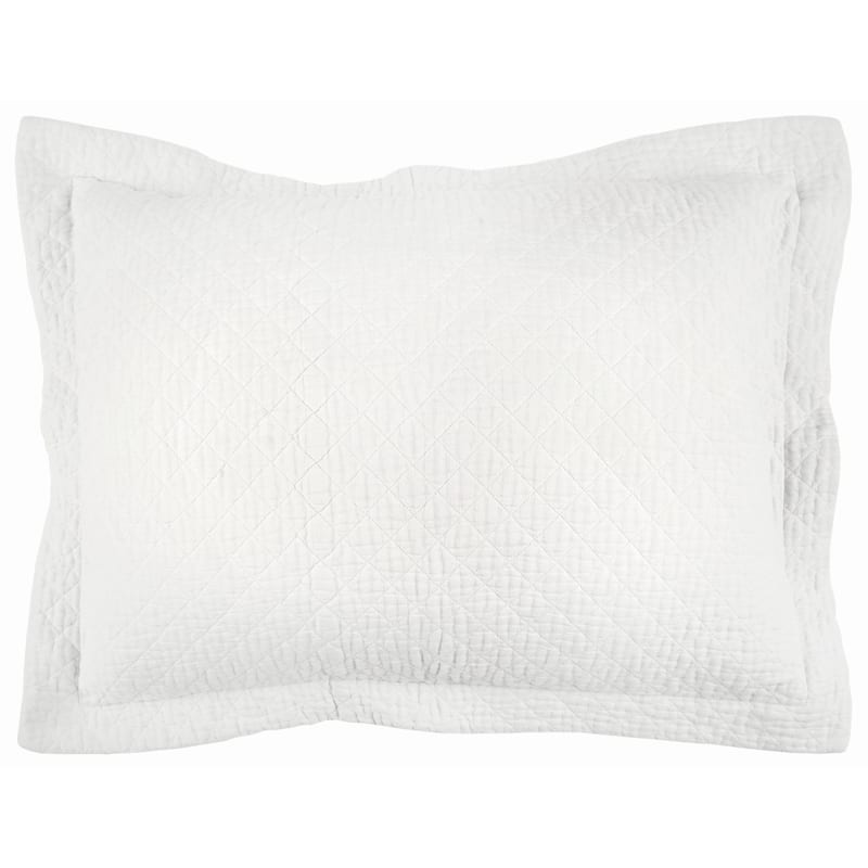 Arwen Textured Diamond Cotton Sham in White