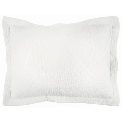 Arwen Textured Diamond Cotton Sham in White