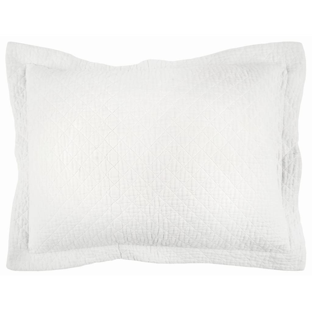 Arwen Textured Diamond Cotton Sham in White