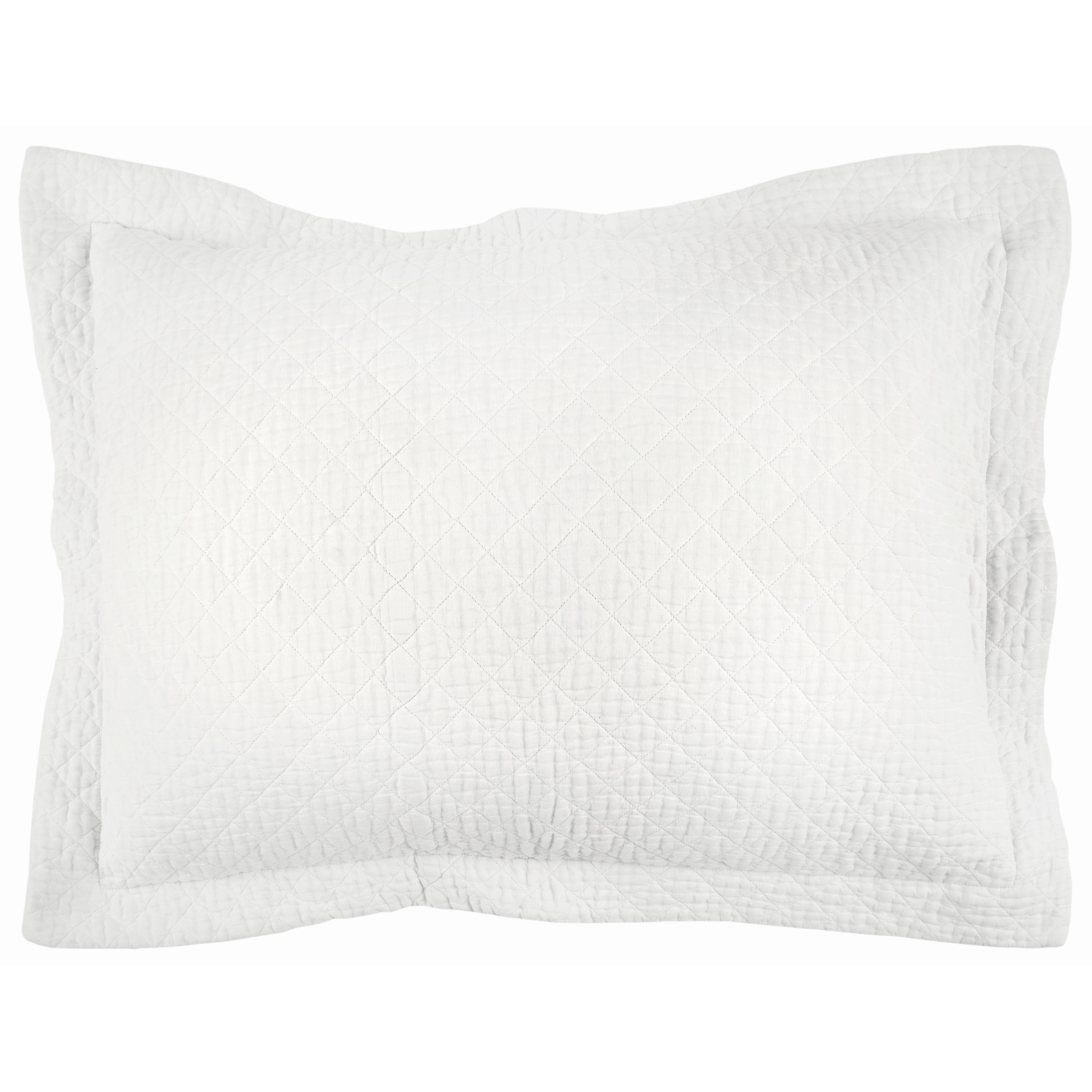 Arwen Textured Diamond Cotton Sham in White