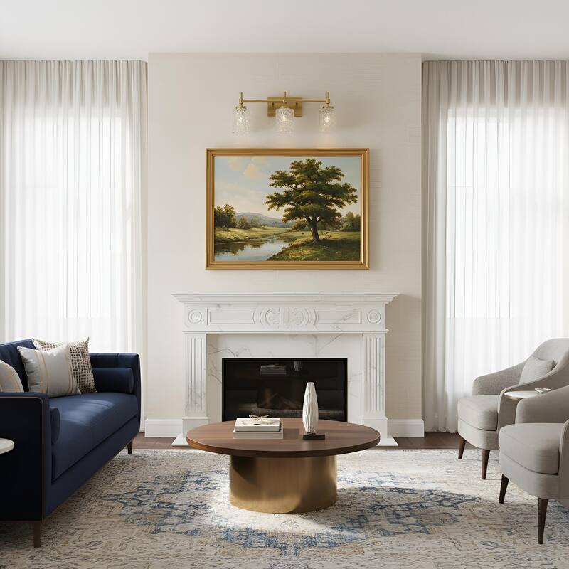 Acroma Dimmable Bathroom Vanity Light with Water Ripple Clear Shade