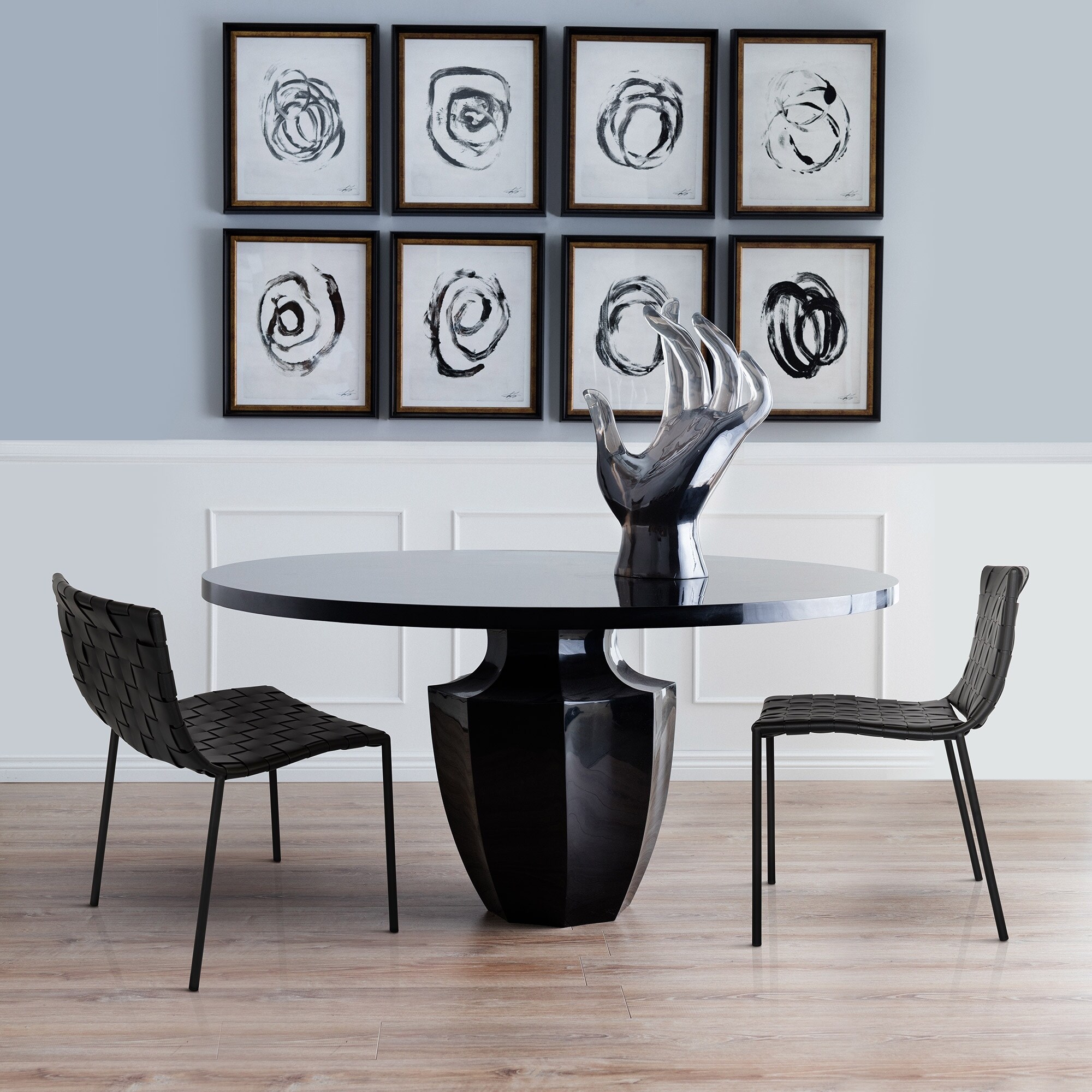 Shop Black Friday Deals On Soho Mid Century Modern Leather Weave Side Chair Contract Grade Overstock 30756920