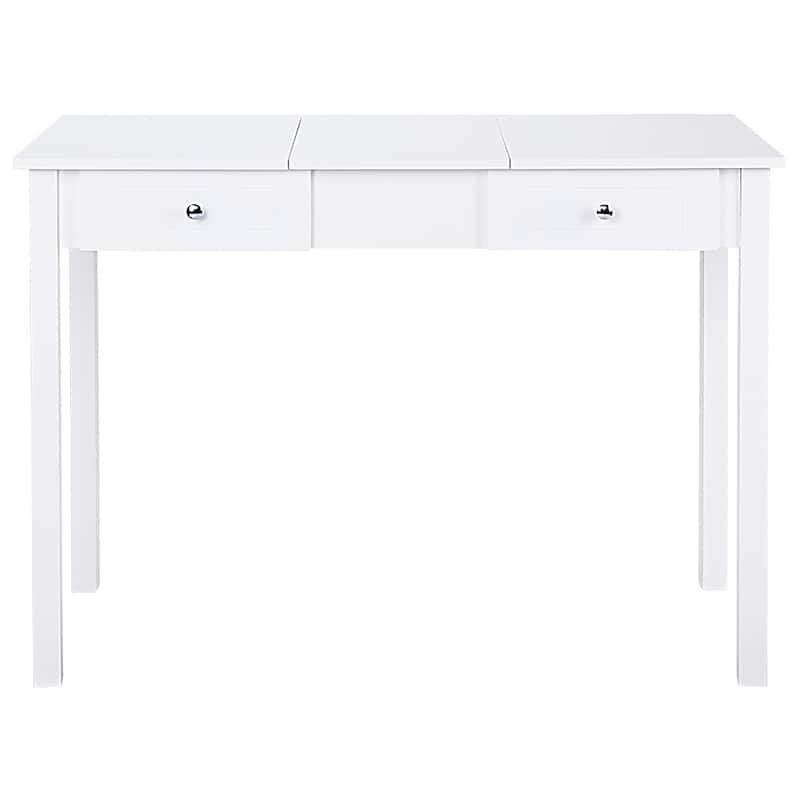 Costway Vanity Table Dressing Table Flip Top Desk Furniture White