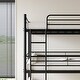 preview thumbnail 4 of 9, Twin Over Twin Over Twin Metal Bunk Bed with 2 Attached Ladders, Black