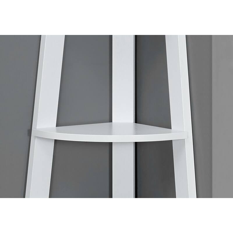 72" White Particle Board Laminate And Mdf Corner Bookshelf - 15.5
