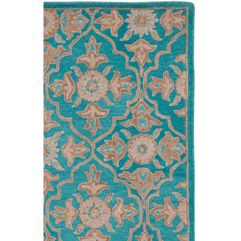 SAFAVIEH Handmade Heritage Peony Damask Traditional Oriental Wool Rug