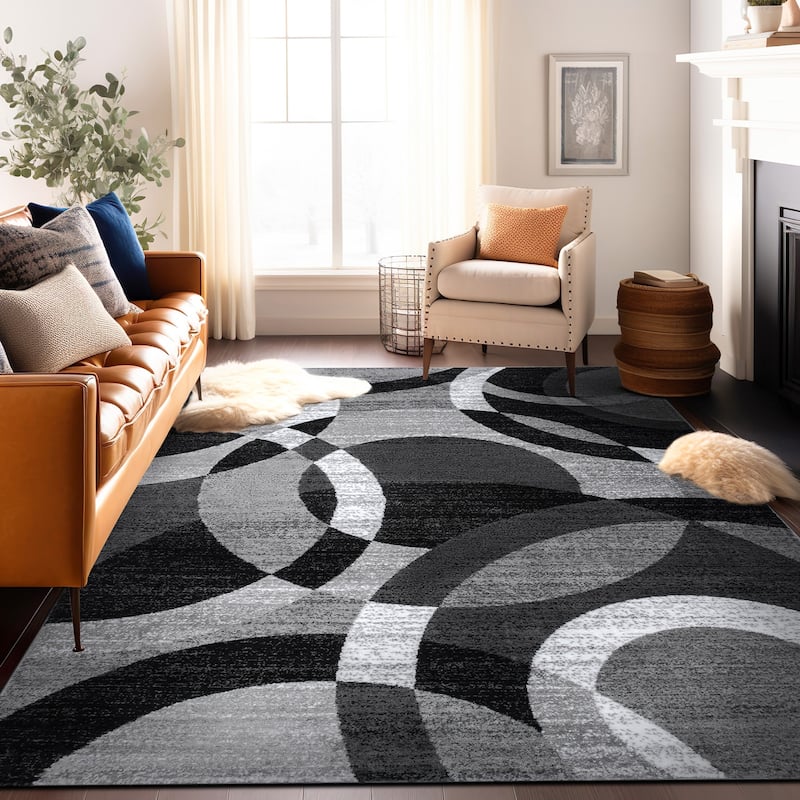 World Rug Gallery Geometric Circles Area Rug