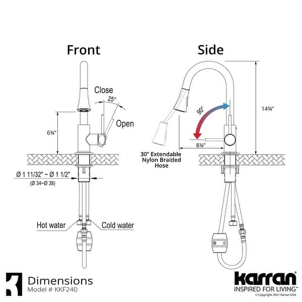 Karran Weybridge Single-Handle Pull-Down Sprayer Kitchen Faucet with Matching Soap Dispenser
