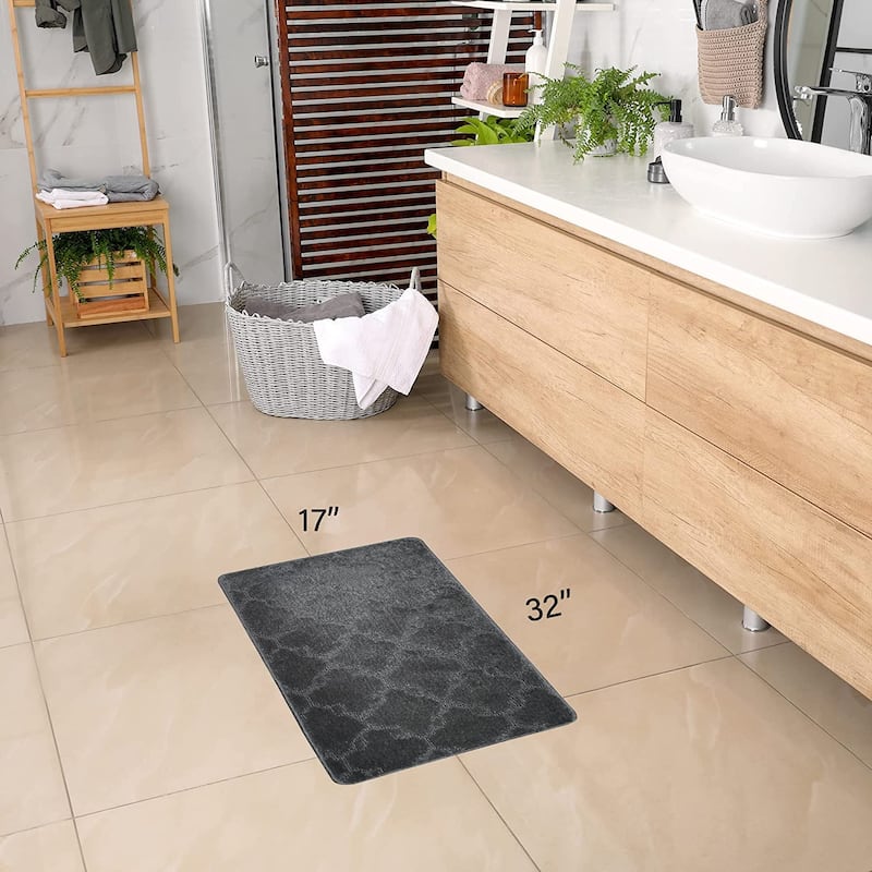 Machine Washable Kitchen & Bathroom Mat, Slip Resistant Backing