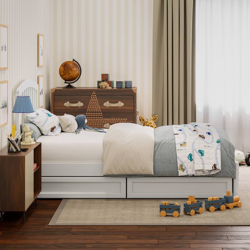 Lucia Platform Bed with Panel Footboard and Storage Drawers