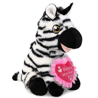 DolliBu Happy Motherundefineds Day Super Soft Plush Zebra With Pink ...