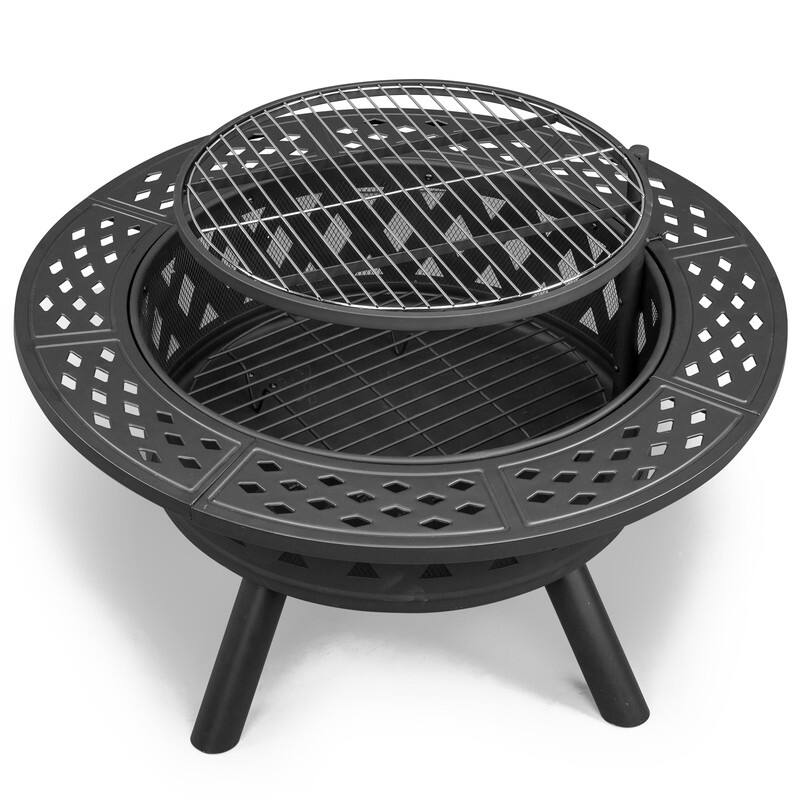 38-inch Outdoor Fire Pit Table with Cooking Grates