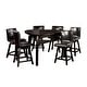 preview thumbnail 2 of 11, Hace Modern Black Solid Wood 7-Piece Counter Height Table Set by Furniture of America