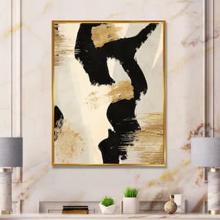 Designart "Glam Collage II" Modern & Contemporary Framed Canvas Print - Black