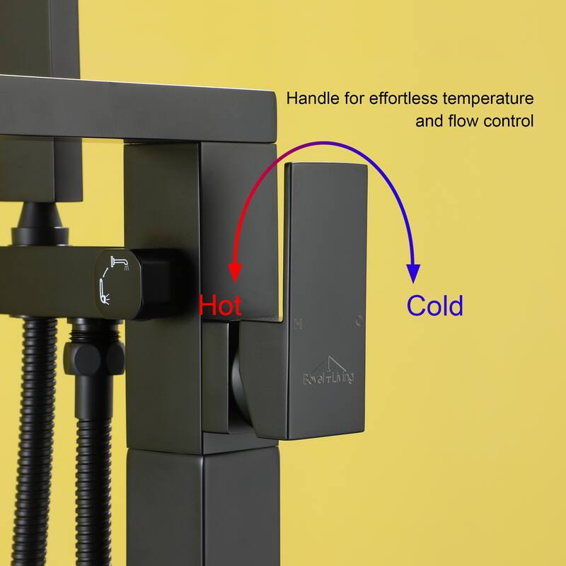 Freestanding Floor Mount Bath Tub Faucet with Handheld Shower
