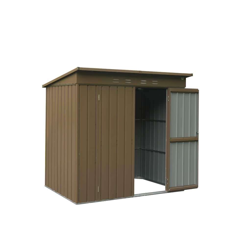 GDFStudio - Summit Galvanized Steel Backyard Storage Shed with Windows and Lockable Door