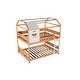 preview thumbnail 8 of 7, Pine Wood Full over Full Size House Bunk Bed with Full-Length Guardrail and Window and Little Shelf