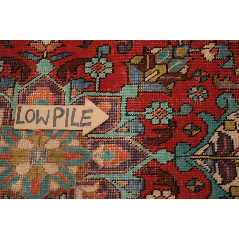 Hand Knotted Oriental 100% Wool Carpet Traditional Floral Red Tabriz Runner Rug - 10' 6'' X 3' 1''