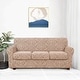 preview thumbnail 18 of 25, Subrtex Jacquard Damask Sofa Slipcover Cover with 3 Separate Cushion Cover Oatmeal
