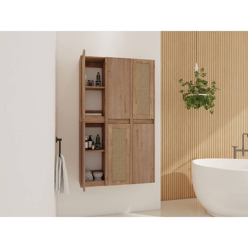 MEDUNJESS Bathroom Side Cabinet, Float Mounting Design