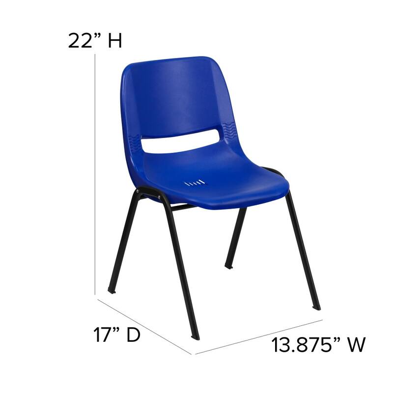 5 Pack 440 lb. Capacity Kid's Ergonomic Shell Stack Chair - 17"D x 13.875"W x 22"H