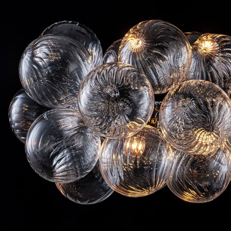 Starsky 10-Light 39in. Contemporary Glass Bubble Linear Kitchen Island Chandelier