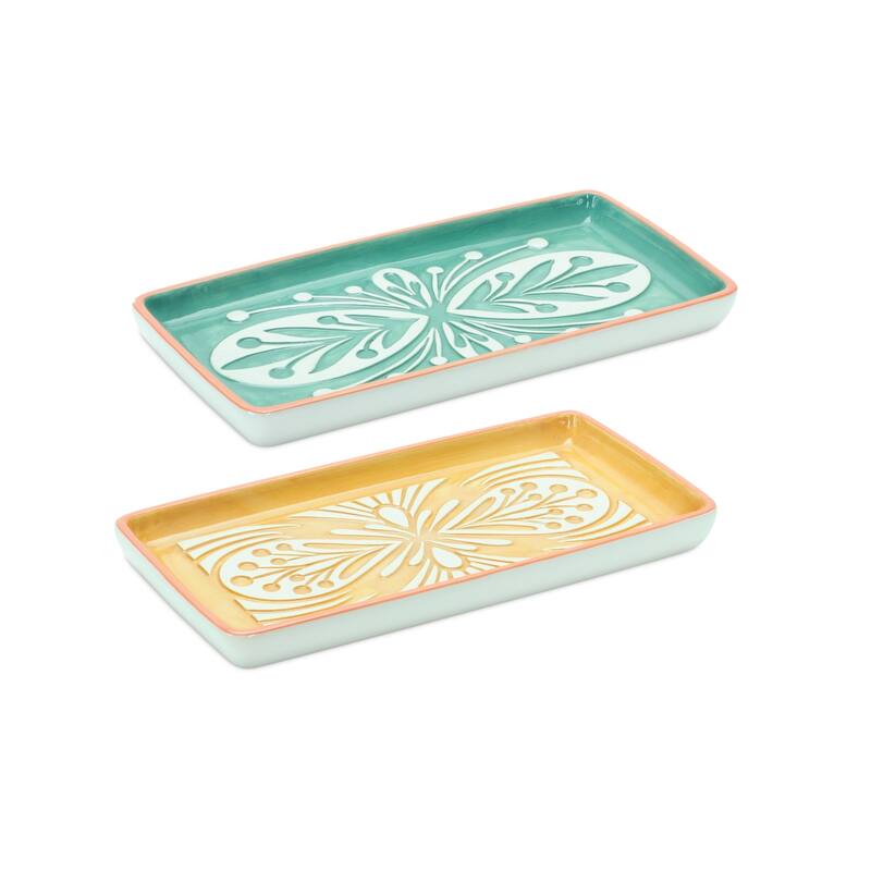 Ceramic Tray (Set of 6) - 8 x 4.25 x 3.25 - 8 x 4.25 x 3.25