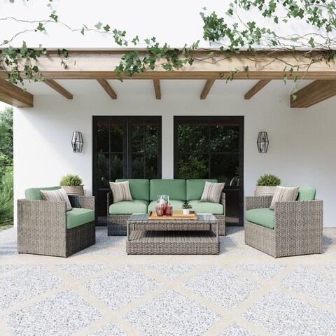 Martha Stewart Chandler 4-Piece Conversation Set in Grey