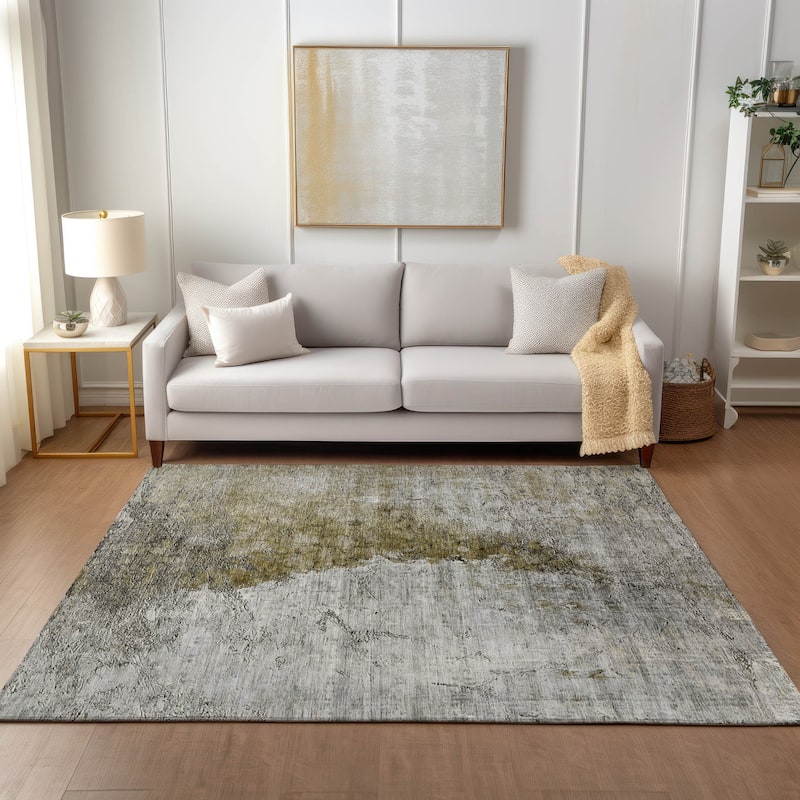 Machine Washable Indoor/ Outdoor Chantille Modern Impressions Rug - Brown - 2'6" x 3'10"