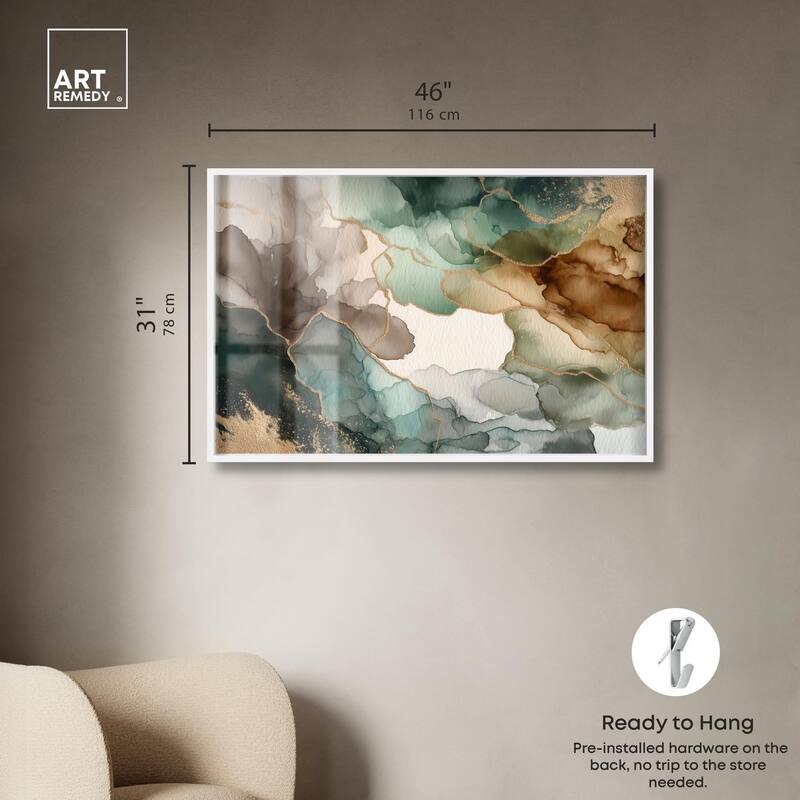 Golden Estuary II Shadowbox by Art Remedy