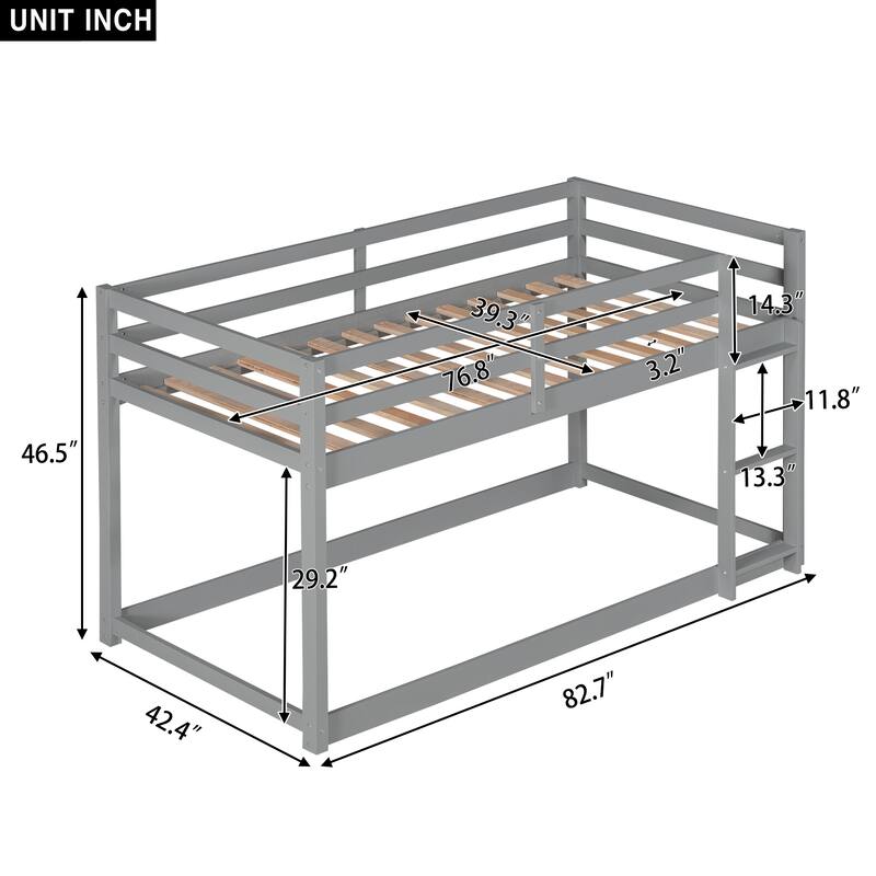 Floor Bunk Bed with Ladder