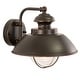 preview thumbnail 5 of 7, VAXCEL Harwich 10.25 in. H 1-Light Burnished Bronze Coastal Outdoor Wall Sconce, Steel, Clear Seeded Glass Shade