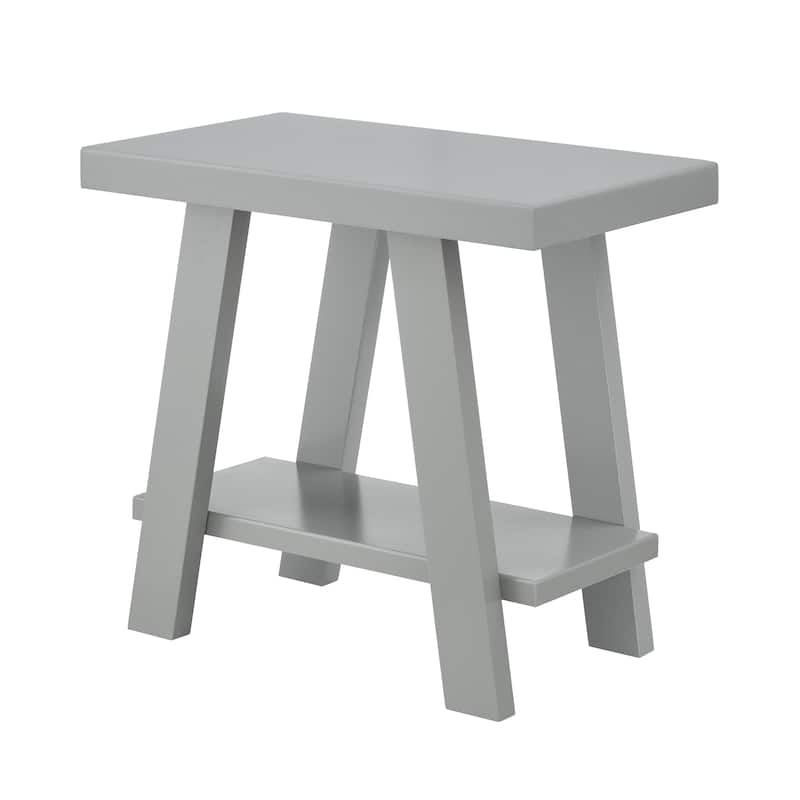 Roundhill Furniture Athens Contemporary Wood Shelf Side Table - Grey - Wood