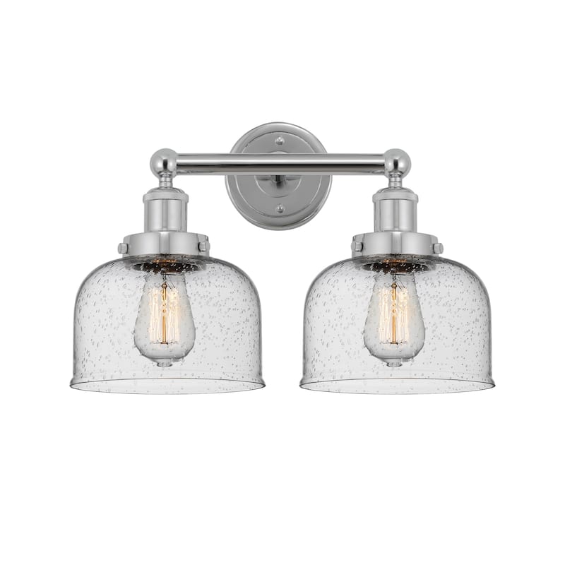 Innovations Lighting 616-2W-10-16-L Bell Vanity Bell 2 Light 16" Wide - Polished Chrome / Seedy