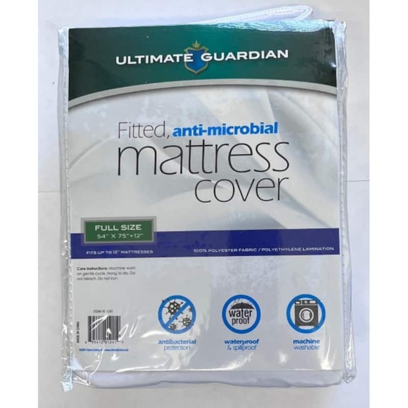 Waterproof Fitted Mattress Cover/ Protector - White - Full