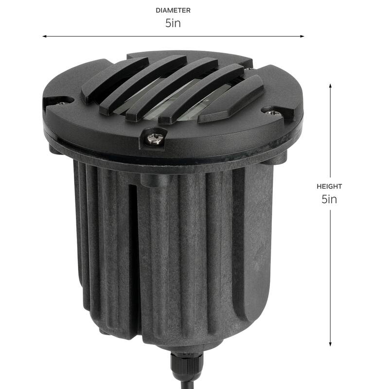 Kichler Lighting Landscape In Ground Light with Brass Rock Guard in Black Brass, (5" x 5"),15497BKB - 5