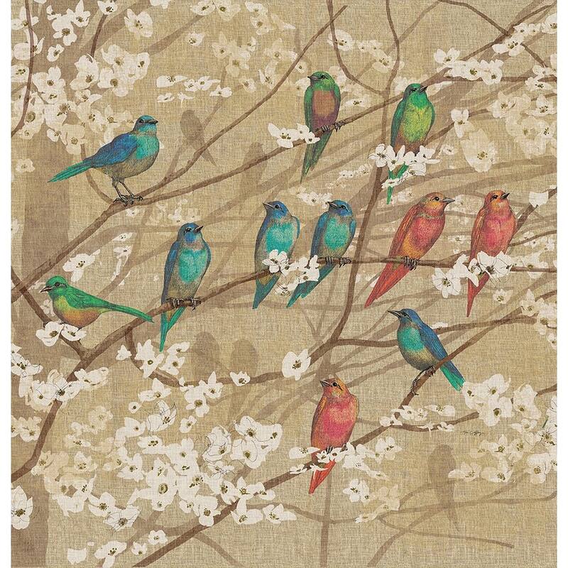 Laural Home Birds and Blossoms Standard Cotton Comforter Sham - 20x26