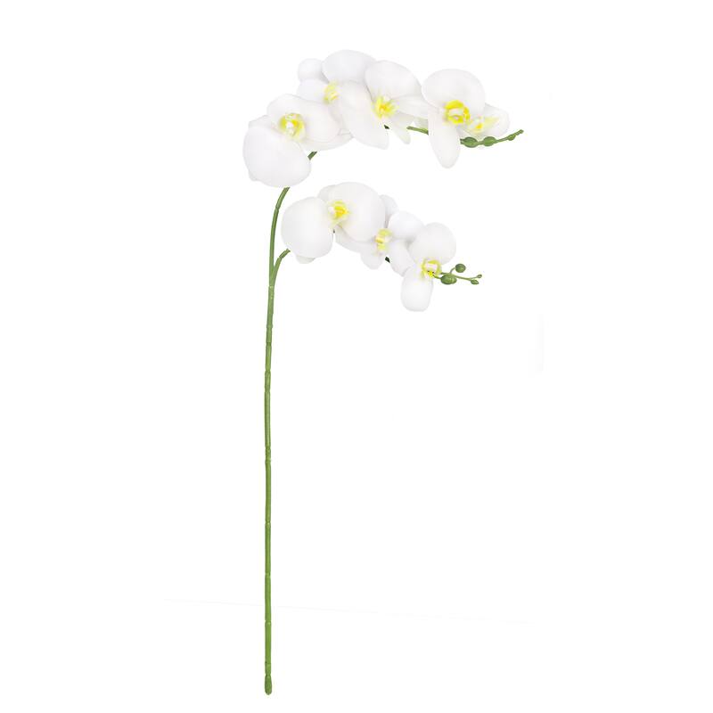Set of 3 Natural Touch White Artificial Phalaenopsis Orchid Flower Stem Spray 34in - 34" L x 10" W x 4" DP