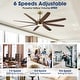 preview thumbnail 7 of 16, 72" Gold Transitional Walnut 8 ABS Blades Propeller Ceiling Fan with Dimmable LED Light and Remote Control, DC Motor
