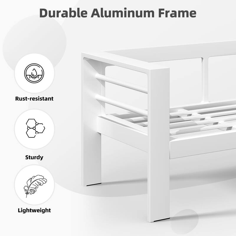 AECOJOY 7 Pieces Aluminum Patio Furniture Set Outdoor Conversation Set