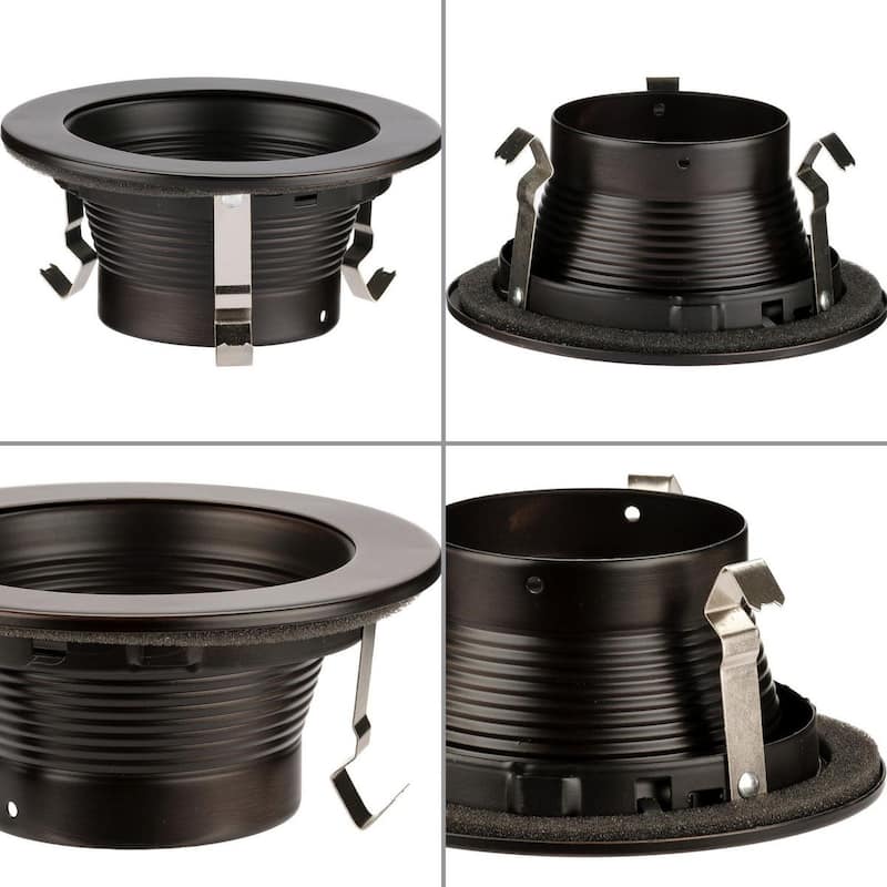 4 in. Antique Bronze Recessed Step Baffle Trim for 4 in. Housing - Medium