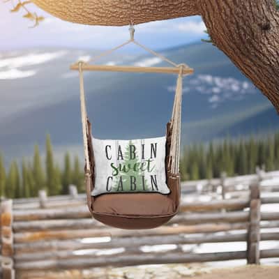 Magnolia Casual Swing Set 4 piece - Chocolate Solid w/ Cabin Sweet Cabin