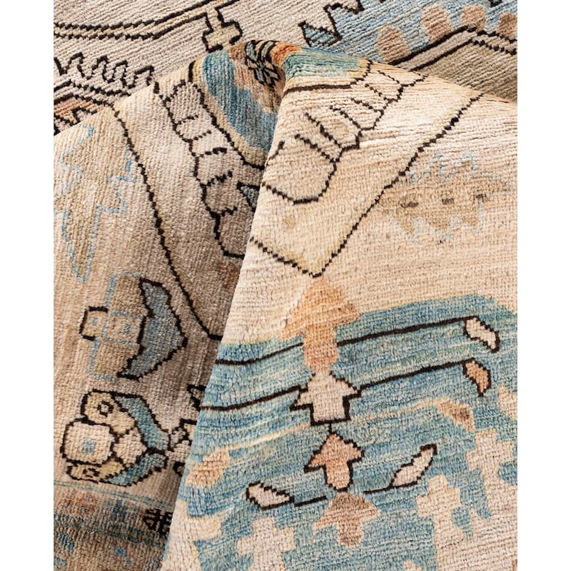 Serapi One-of-a-Kind Hand-Knotted Area Rug - Ivory - 9' 2" x 12' 2"