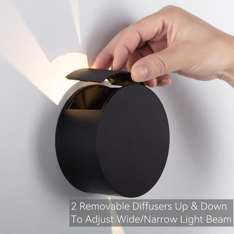 Led wall light black hallway light plastic mount light