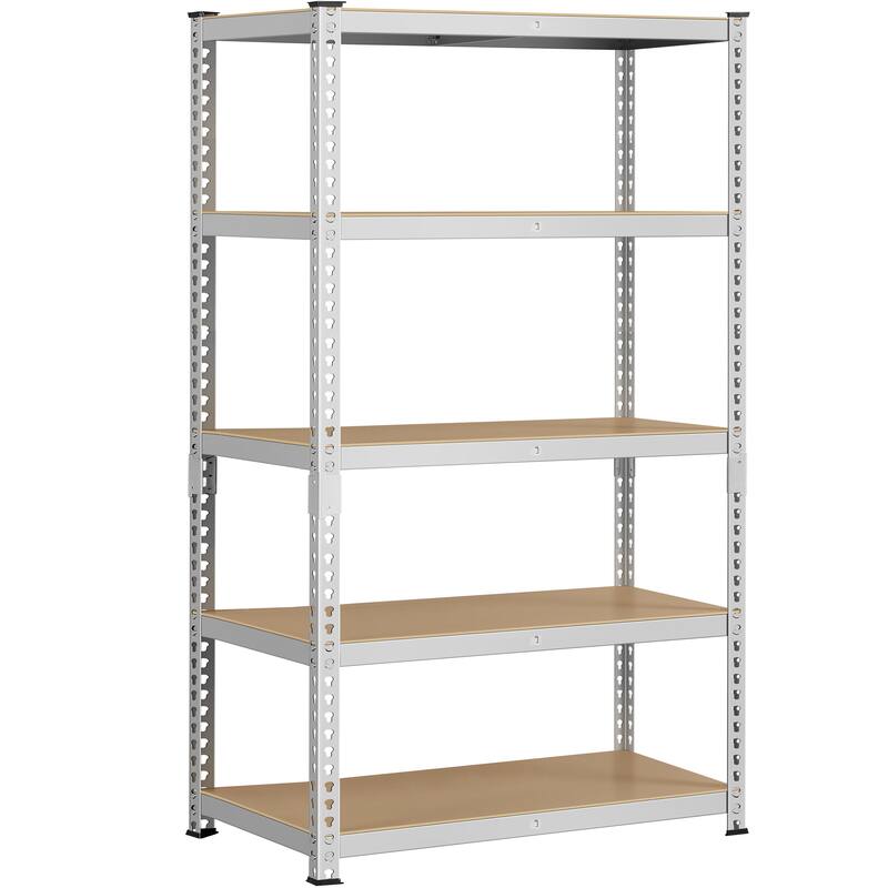 Yaheetech Metal Storage Shelving 5 Tiers Boltless Display Stand, L35.5 x W17.5 x H72 inch, Adjustable Racks - Silver