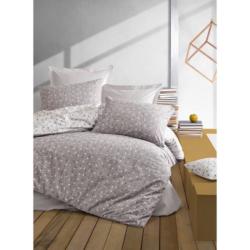 SUSSEXHOME Gray Connections Full Size Duvet Cover Set,Hypoallergenic - Full
