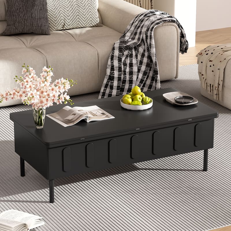 Modern Lift-Top Coffee Table with 2 Drawers
