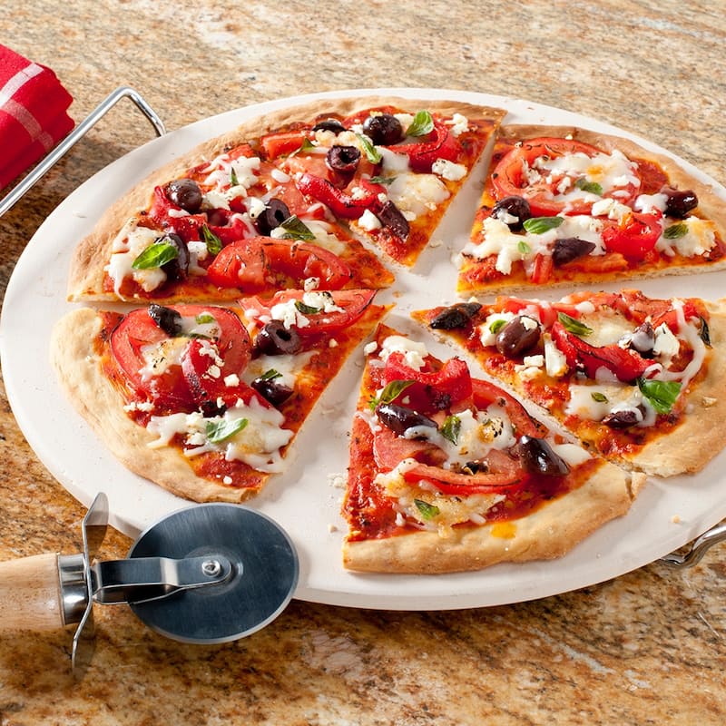 Nordic Ware Pizza Stone 2 PC Set, Tan