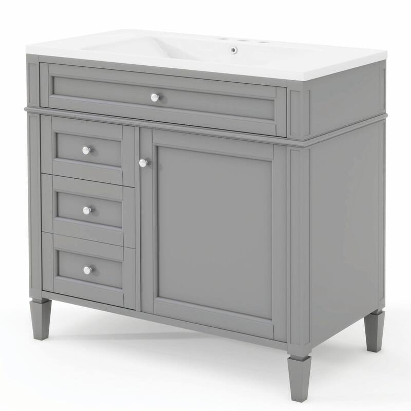 36'' Bathroom Vanity with Top Sink, 3 Drawers for Stylish Storage